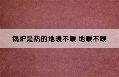 锅炉是热的地暖不暖 地暖不暖